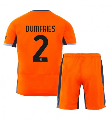 Inter Milan Denzel Dumfries #2 Tredje Kläder Barn 2023-24 Kortärmad (+ Korta byxor)
